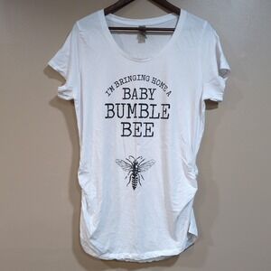 💚 5/$25 Maternity Mom To Bee TShirt Funny Baby Pregnancy Announcement White 2XL